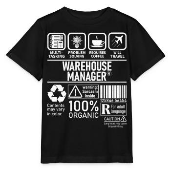 Résolution de problèmes multitâches Warehouse Manager - T-shirt bio MINI CREATOR Stanley/Stella Enfant - noir - Devant - Mikhail (115cm)