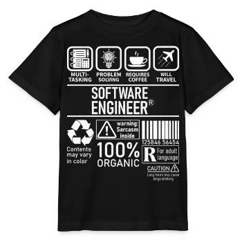 Software Engineer multi tasking problem solving - Stanley/Stella MINI CREATOR Kids’ T-Shirt - black - Front - Mikhail (115cm)