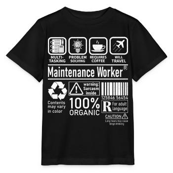 Maintenance Worker multi tasking problem solving - Stanley/Stella MINI CREATOR Kids’ T-Shirt - black - Front - Mikhail (115cm)