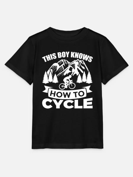 Fahrradfahrer Junge - Stanley/Stella Kinder T-Shirt MINI CREATOR  - Schwarz
