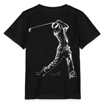 Golfspieler Skizze - Stanley/Stella Kinder T-Shirt MINI CREATOR  - Schwarz - Vorne - Mikhail (115cm)