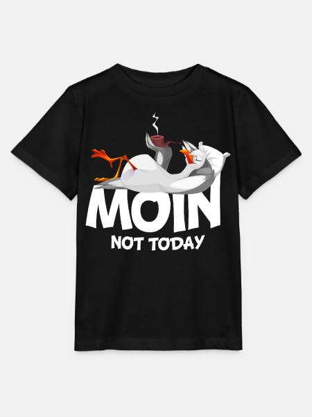 Moin Möwe Vogel Hafen Küste Faul - Stanley/Stella Kinder T-Shirt MINI CREATOR - Schwarz
