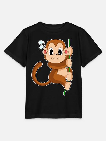 Affe Liane Dschungel - Stanley/Stella Kinder T-Shirt MINI CREATOR  - Schwarz