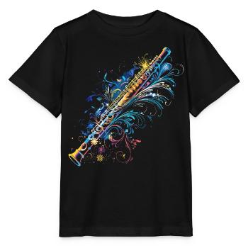 Flöten Comic - Stanley/Stella Kinder T-Shirt MINI CREATOR  - Schwarz - Vorne - Mikhail (115cm)