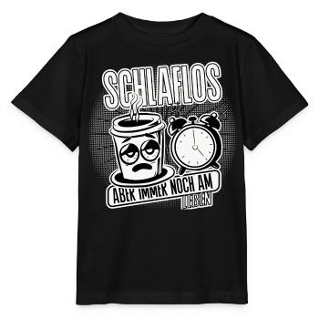 Schlaflos, aber am leben. Kein Schlaf Mom Life. - Stanley/Stella Kinder T-Shirt MINI CREATOR  - Schwarz - Vorne - Mikhail (115cm)