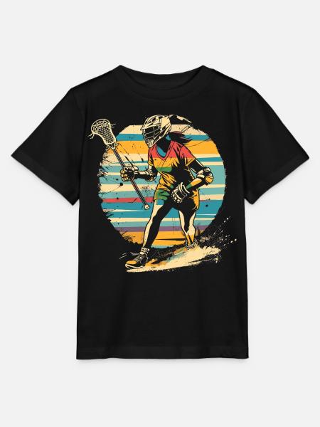 Retro Lacrossespielerin 90er Jahre - Stanley/Stella Kinder T-Shirt MINI CREATOR - Schwarz