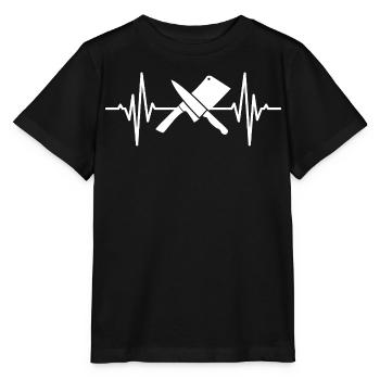 Hackmesser Pulsschlag - Stanley/Stella Kinder T-Shirt MINI CREATOR  - Schwarz - Vorne - Mikhail (115cm)