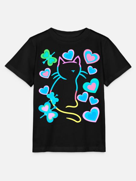 Retro Katze Katzen - Stanley/Stella Kinder T-Shirt MINI CREATOR - Schwarz