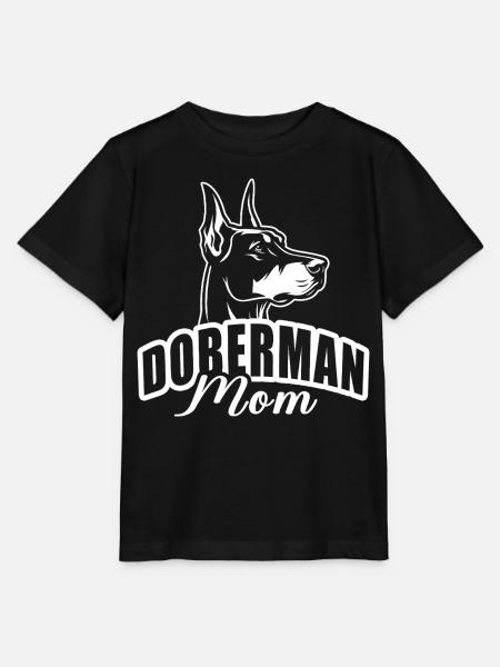 "Doberman Mom" mit Hundekopf - Stanley/Stella Kinder T-Shirt MINI CREATOR  - Schwarz