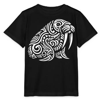 Morse tribal - T-shirt bio MINI CREATOR Stanley/Stella Enfant - noir - Devant - Mikhail (115cm)