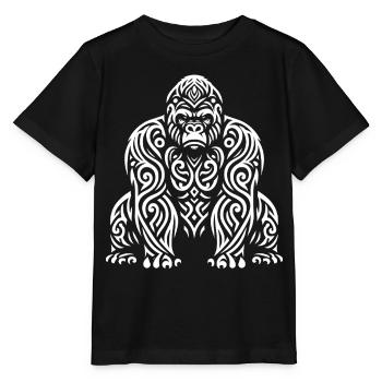 Gorille Tribal - T-shirt bio MINI CREATOR Stanley/Stella Enfant - noir - Devant - Mikhail (115cm)