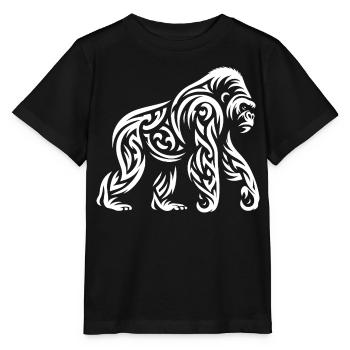Gorille tribal - T-shirt bio MINI CREATOR Stanley/Stella Enfant - noir - Devant - Mikhail (115cm)