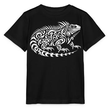Iguane tribal - T-shirt bio MINI CREATOR Stanley/Stella Enfant - noir - Devant - Mikhail (115cm)