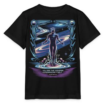 Soi cosmique | Citation de l’univers d’Alan Watts - T-shirt bio MINI CREATOR Stanley/Stella Enfant - noir - Devant - Mikhail (115cm)