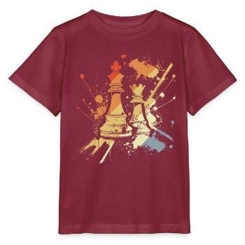 Reine et Roi d’échecs vintage - T-shirt bio MINI CREATOR Stanley/Stella Enfant - bordeaux - Devant - Kain (125cm)