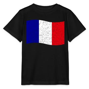 vintage French flag - Stanley/Stella MINI CREATOR Kids’ T-Shirt - black - Front - Mikhail (115cm)
