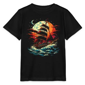 Segelschiff - Stanley/Stella Kinder T-Shirt MINI CREATOR  - Schwarz - Vorne - Mikhail (115cm)