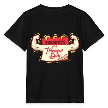 Trizeps Workout Fitness Les mardis sont le jour des triceps - T-shirt bio MINI CREATOR Stanley/Stella Enfant - noir - Devant - Mikhail (115cm)
