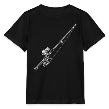 Angelrute Zeichnung - Stanley/Stella Kinder T-Shirt MINI CREATOR  - Schwarz - Vorne - Mikhail (115cm)