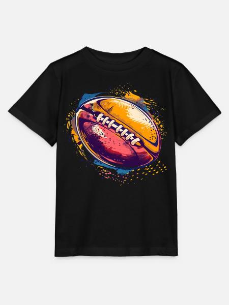 Ballon de rugby Street Art - T-shirt bio MINI CREATOR Stanley/Stella Enfant - noir