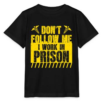 Infirmière de prison Je travaille en prison - T-shirt bio MINI CREATOR Stanley/Stella Enfant - noir - Devant - Mikhail (115cm)