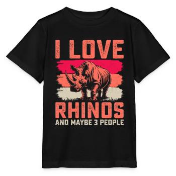 Rhinoceros - Stanley/Stella MINI CREATOR Kids’ T-Shirt - black - Front - Mikhail (115cm)