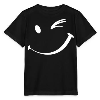 Clin d’œil, sourire clignant de l’œil - T-shirt bio MINI CREATOR Stanley/Stella Enfant - noir - Devant - Mikhail (115cm)