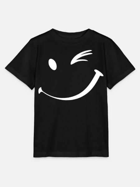 Zwinkerndes Gesicht, zwinkerndes Lächeln - Stanley/Stella Kinder T-Shirt MINI CREATOR  - Schwarz