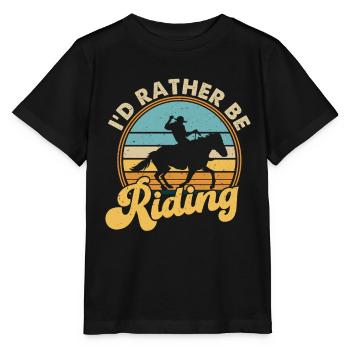 I'D Rather Be Riding - Stanley/Stella Kinder T-Shirt MINI CREATOR  - Schwarz - Vorne - Mikhail (115cm)