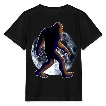 Bigfoot Sasquatch und Mond - Stanley/Stella Kinder T-Shirt MINI CREATOR  - Schwarz - Vorne - Mikhail (115cm)
