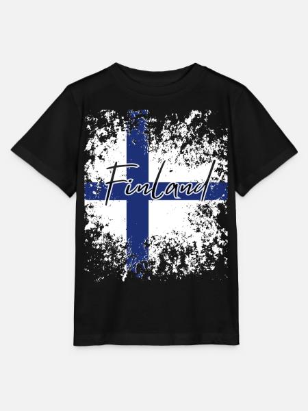 Finnischer Stolz, Flagge Finnlands - Stanley/Stella Kinder T-Shirt MINI CREATOR - Schwarz