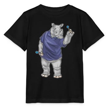 Nashorn Dart Dartpfeil - Stanley/Stella Kinder T-Shirt MINI CREATOR  - Schwarz - Vorne - Mikhail (115cm)