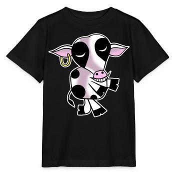 Welcoming cow - Stanley/Stella MINI CREATOR Kids’ T-Shirt - black - Front - Mikhail (115cm)