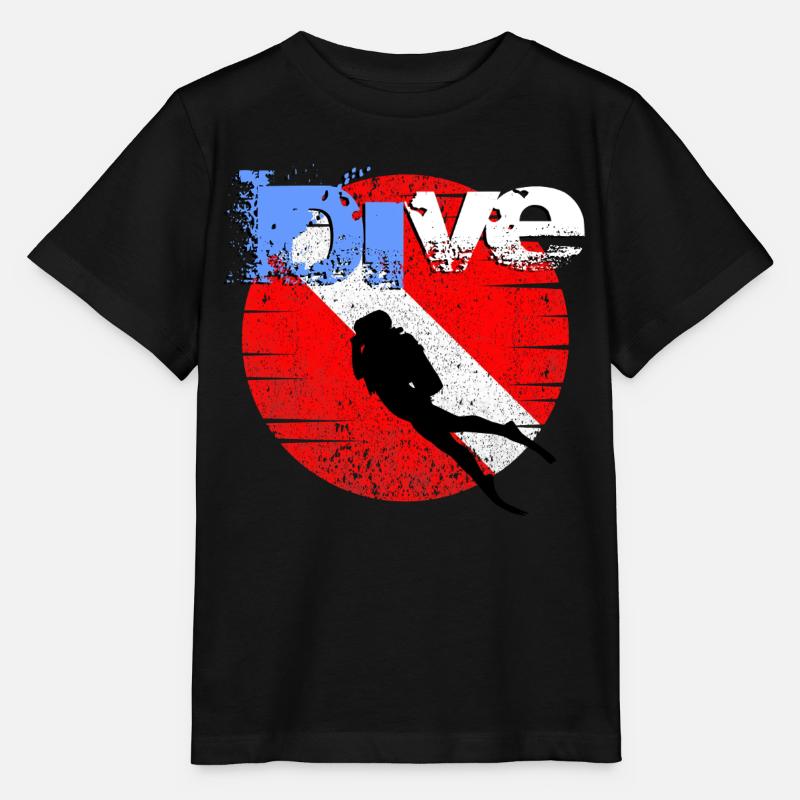 American Diver Down Flag - Stanley/Stella MINI CREATOR Kids’ T-Shirt - black