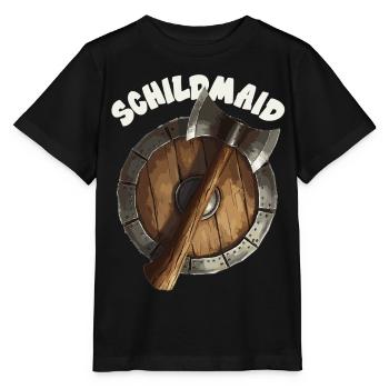 Schildmaid Wikinger Odin, Thor Asgard Schild - Stanley/Stella Kinder T-Shirt MINI CREATOR  - Schwarz - Vorne - Mikhail (115cm)