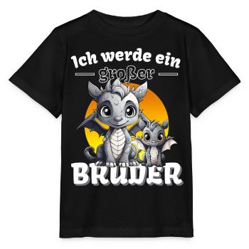 Nachwuchs Verkünden | Ich Werde Großer Bruder 2027 - Stanley/Stella Kinder T-Shirt MINI CREATOR  - Schwarz - Vorne - Mikhail (115cm)