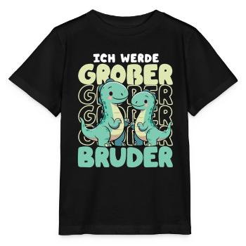 Nachwuchs Verkünden | Ich Werde Großer Bruder 2027 - Stanley/Stella Kinder T-Shirt MINI CREATOR  - Schwarz - Vorne - Mikhail (115cm)