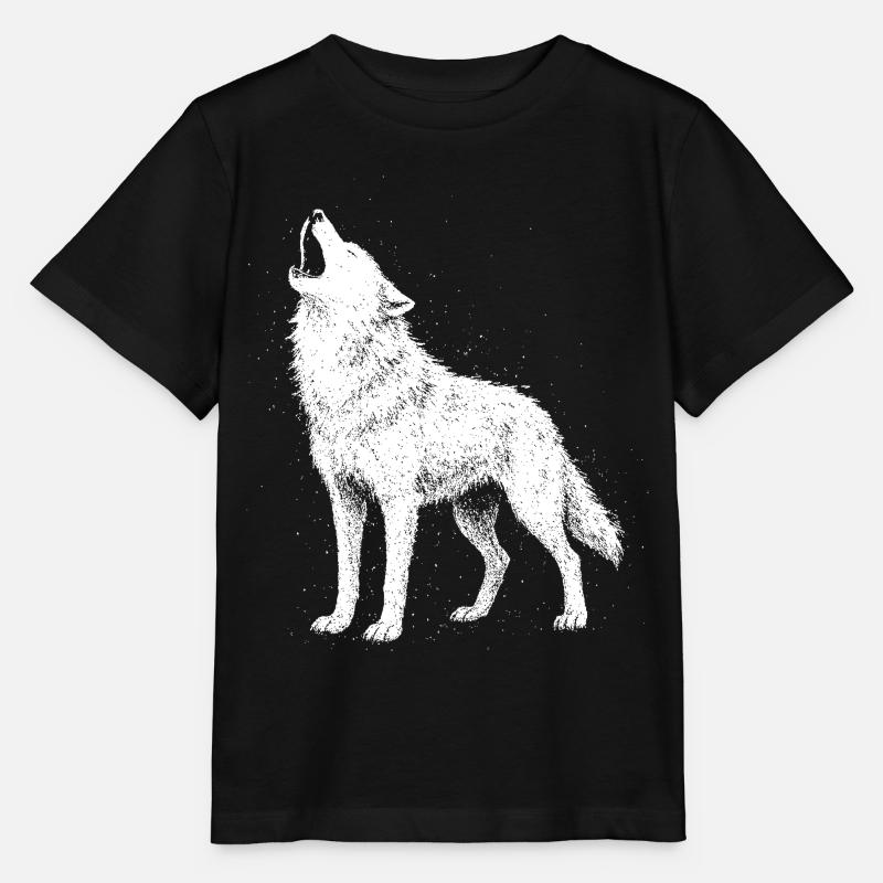 Hurlement de loup - T-shirt bio MINI CREATOR Stanley/Stella Enfant - noir