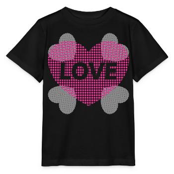 Heart with Love. - Stanley/Stella MINI CREATOR Kids’ T-Shirt - black - Front - Mikhail (115cm)