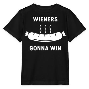 Wieners Gonna Win | BBQ Sausage - Stanley/Stella MINI CREATOR Kids’ T-Shirt - black - Front - Mikhail (115cm)