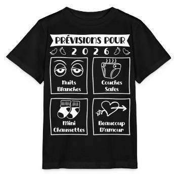 Predictions for 2026, future mama, future dad - Stanley/Stella MINI CREATOR Kids’ T-Shirt - black - Front - Mikhail (115cm)