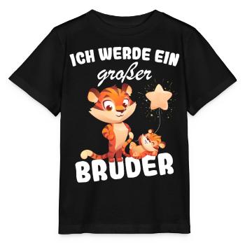 Nachwuchs Verkünden | Ich Werde Großer Bruder 2027 - Stanley/Stella Kinder T-Shirt MINI CREATOR  - Schwarz - Vorne - Mikhail (115cm)
