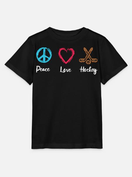 Frieden Liebe Eishockey - Stanley/Stella Kinder T-Shirt MINI CREATOR - Schwarz