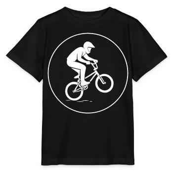 BMX-Piktogramm - Stanley/Stella Kinder T-Shirt MINI CREATOR  - Schwarz - Vorne - Mikhail (115cm)