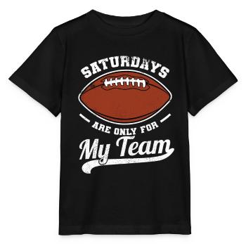 Les samedis, c’est juste pour mon équipe - T-shirt bio MINI CREATOR Stanley/Stella Enfant - noir - Devant - Mikhail (115cm)