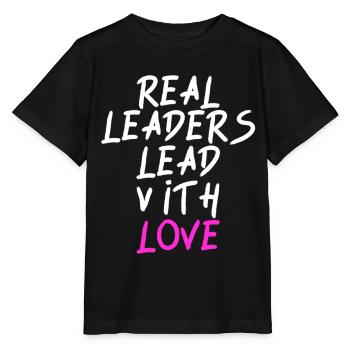 Real Leaders Lead With Love - Stanley/Stella MINI CREATOR Kids’ T-Shirt - black - Front - Mikhail (115cm)
