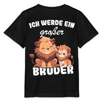 Nachwuchs Verkünden | Ich Werde Großer Bruder 2027 - Stanley/Stella Kinder T-Shirt MINI CREATOR  - Schwarz - Vorne - Mikhail (115cm)