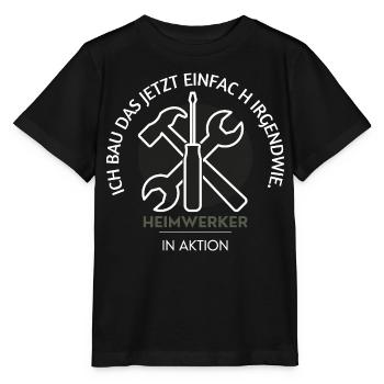 I'll just build this now – do-it-yourselfers in action - Stanley/Stella MINI CREATOR Kids’ T-Shirt - black - Front - Mikhail (115cm)