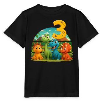 Dinosaurier Geburtstag Kinder 3 Jahre Geschenk - Stanley/Stella Kinder T-Shirt MINI CREATOR  - Schwarz - Vorne - Mikhail (115cm)