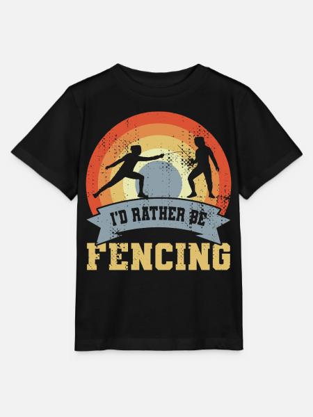 I'd Rather Be Fencing - Stanley/Stella Kinder T-Shirt MINI CREATOR - Schwarz